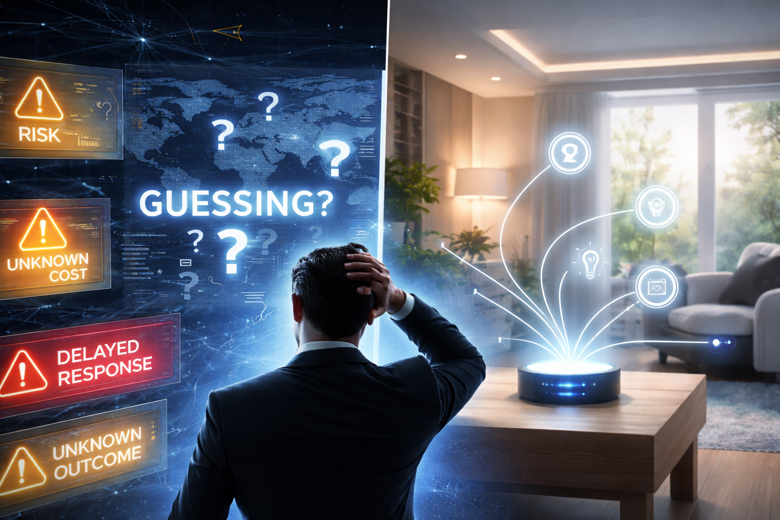 Illustration showing CWI intelligence in the home